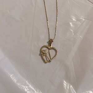 20 Inch Box necklace with Heart Charm